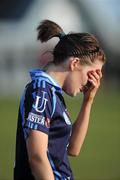 21 March 2010; UUJ's Laura McGillion shows her disappointment after the match. O'Connor Cup Final, Dublin City University v University of Ulster Jordanstown, St Clare's, DCU, Ballymun, Dublin. Picture credit: Brian Lawless / SPORTSFILE
