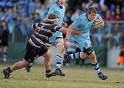 21 March 2010; Denis Coulson, St Michael's College, is tackled by Silvio Borza, Terenure College. Leinster Schools Junior Cup Final, St Michael's College v Terenure College, Donnybrook Stadium, Dublin. Picture credit: Pat Murphy / SPORTSFILE