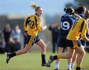 21 March 2010; DCU's Amy McGuiness celebrates a late point. O'Connor Cup Final, Dublin City University v University of Ulster Jordanstown, St Clare's, DCU, Ballymun, Dublin. Picture credit: Brian Lawless / SPORTSFILE