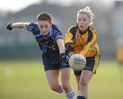 21 March 2010; Ciara McAnespie, DCU, in action against Laura McGillion, UUJ. O'Connor Cup Final, Dublin City University v University of Ulster Jordanstown, St Clare's, DCU, Ballymun, Dublin. Picture credit: Brian Lawless / SPORTSFILE