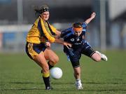 21 March 2010; Donna English, DCU, in action against Alisha Wilkinson, UUJ. O'Connor Cup Final, Dublin City University v University of Ulster Jordanstown, St Clare's, DCU, Ballymun, Dublin. Picture credit: Brian Lawless / SPORTSFILE