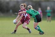 21 March 2010; Cathriona Walsh, NUIG, in action against Catherine Mullan, QUB. O'Connor Shield Final, Queen's University Belfast v National University of Ireland, Galway, St Clare's, DCU, Ballymun, Dublin. Picture credit: Brian Lawless / SPORTSFILE