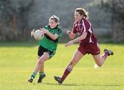 21 March 2010; Aisling O'Kane, QUB, in action against Marissa O'Callaghan, NUIG. O'Connor Shield Final, Queen's University Belfast v National University of Ireland, Galway, St Clare's, DCU, Ballymun, Dublin. Picture credit: Brian Lawless / SPORTSFILE