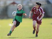 21 March 2010; Claire Scullion, QUB, in action against Ellanna Hackett, NUIG. O'Connor Shield Final, Queen's University Belfast v National University of Ireland, Galway, St Clare's, DCU, Ballymun, Dublin. Picture credit: Brian Lawless / SPORTSFILE