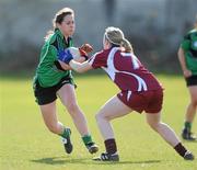21 March 2010; Emma Doherty, QUB, in action against Lisa McGowan, NUIG. O'Connor Shield Final, Queen's University Belfast v National University of Ireland, Galway, St Clare's, DCU, Ballymun, Dublin. Picture credit: Brian Lawless / SPORTSFILE