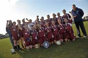 21 March 2010; The National University of Ireland, Galway, squad celebrate with the shield. O'Connor Shield Final, Queen's University Belfast v National University of Ireland, Galway, St Clare's, DCU, Ballymun, Dublin. Picture credit: Brian Lawless / SPORTSFILE