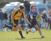 21 March 2010; Aileen Pyers, UUJ, in action against Niamh McEvoy, DCU. O'Connor Cup Final, Dublin City University v University of Ulster Jordanstown, St Clare's, DCU, Ballymun, Dublin. Picture credit: Brian Lawless / SPORTSFILE