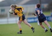 21 March 2010; Sinead Finnegan, DCU, in action against Aileen Pyers, UUJ. O'Connor Cup Final, Dublin City University v University of Ulster Jordanstown, St Clare's, DCU, Ballymun, Dublin. Picture credit: Brian Lawless / SPORTSFILE