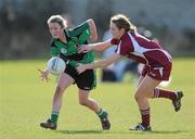 21 March 2010; Claire Scullion, QUB, in action against Marissa O'Callaghan, NUIG. O'Connor Shield Final, Queen's University Belfast v National University of Ireland, Galway, St Clare's, DCU, Ballymun, Dublin. Picture credit: Brian Lawless / SPORTSFILE