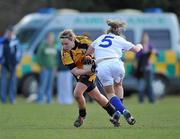 21 March 2010; Orlagh Egan, NUI Maynooth, in action against Laura Corrigan, WIT. Giles Cup Final, NUI Maynooth v Waterford IT, St Clare's, DCU, Ballymun, Dublin. Picture credit: Brian Lawless / SPORTSFILE