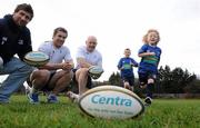 22 March 2010; Irish and Leinster rugby stars, Bernard Jackman, Sean O’Brien and Kevin McLaughlin lined out today to launch the Centra Rugby Summer Camps, 2010. The camps will take place in a range of venues throughout Leinster, Munster and Connacht in June, July and August giving rugby hopefuls a week long, action-packed and fun rugby experience. Registration for the Leinster Centra Summer Rugby Camps is currently open at www.leinsterrugby.ie. Registration for the Munster and Connacht Centra Summer Rugby Camps will begin in the coming weeks at www.munsterrugby.ie and www.connachtrugby.ie respectively. Pictured at the launch is Eoin Murtagh, right, and Kevin Traynor, aged 7, from Killiney, with Leinster players Kevin McLaughlin, left, Sean O'Brien and Bernard Jackman, right. David Lloyd Riverview, Clonskeagh, Dublin. Photo by Sportsfile