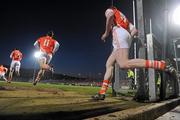 20 March 2010; The Armagh team make their way onto the field for the start of the game. Allianz National Football League, Down v Armagh, Division 2, Round 5, Pairc Esler, Newry, Co. Down. Picture credit: Oliver McVeigh / SPORTSFILE