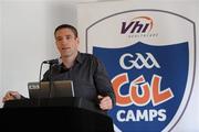 23 March 2010; Kildare football manager Kieran McGeeney speaking at the launch of the 2010 Vhi GAA Cúl Camps. Croke Park, Dublin. Picture credit: Ray McManus / SPORTSFILE