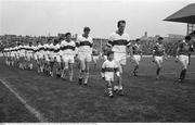 23 August 1970; Derry captain Sean O'Connell leads his team during the pre-match parade. Kerry v Derry, All Ireland Senior Football Semi-Final, Croke Park, Dublin. Picture credit: Connolly Collection / SPORTSFILE