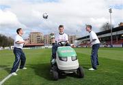 24 March 2010; St. Patrick’s Athletic's Vinny Faherty with team-mates Ryan Guy, left, and Ian Birmingham, right, during a media briefing to preview two massive upcoming games for the club. The first, Friday’s trip to Oriel Park, to face Dundalk in the Airtricity League and then next Monday’s Setanta Sports Cup Semi-Final first leg at home to Sligo Rovers. Richmond Park, Dublin. Picture credit: Matt Browne / SPORTSFILE