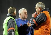 24 March 2010; Armagh manager Brian McAlinden, centre, in conversation with his assistants Gerry Flynn, left, and Liam McCorry, right, during the game. Cadbury Ulster GAA Football Under 21 Quarter-Final, Armagh v Donegal, Brewster Park, Enniskillen, Co. Fermanagh. Picture credit: Oliver McVeigh / SPORTSFILE