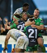 26 March 2016; Connacht players celebrate their victory. Guinness PRO12, Round 18, Connacht v Leinster. The Sportsground, Galway. Picture credit: Stephen McCarthy / SPORTSFILE