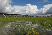 27 March 2016; Water on the pitch at Dr. Hyde Park before the game. Allianz Football League Division 1 Round 6, Roscommon v Mayo. Dr Hyde Park, Roscommon.  Picture credit: Brendan Moran / SPORTSFILE