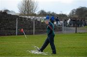 27 March 2016; Mayo manager Stephen Rochford checks the water on the pitch before the game. Allianz Football League Division 1 Round 6, Roscommon v Mayo. Dr Hyde Park, Roscommon.  Picture credit: Brendan Moran / SPORTSFILE