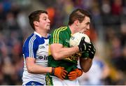 27 March 2016; Stephen O'Brien, Kerry, in action against Ryan Wylie, Monaghan. Allianz Football League Division 1 Round 6, Monaghan v Kerry. St Tiernach's Park, Clones, Co. Monaghan.  Picture credit: Stephen McCarthy / SPORTSFILE