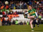 27 March 2016; Colm Cooper, Kerry, kicks a free. Allianz Football League Division 1 Round 6, Monaghan v Kerry. St Tiernach's Park, Clones, Co. Monaghan.  Picture credit: Stephen McCarthy / SPORTSFILE