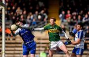 27 March 2016; Rory Beggan, left, and Drew Wylie, Monaghan, in action against Colm Cooper, Kerry. Allianz Football League Division 1 Round 6, Monaghan v Kerry. St Tiernach's Park, Clones, Co. Monaghan.  Picture credit: Stephen McCarthy / SPORTSFILE