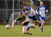 27 March 2016; Peter Crowley, Kerry in action against Darren Hughes, Monaghan. Allianz Football League Division 1 Round 6, Monaghan v Kerry. St Tiernach's Park, Clones, Co. Monaghan. Picture credit: Philip Fitzpatrick / SPORTSFILE