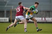 27 March 2016; Michael Brazil, Offaly, in action against Ger Egan, Westmeath. Allianz Football League Division 3 Round 6, Westmeath v Offaly. TEG Cusack Park, Mullingar, Co. Westmeath. Picture credit: Seb Daly / SPORTSFILE