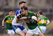 27 March 2016; Donnchadh Walsh, Kerry, in action against Fintan Kelly, Monaghan. Allianz Football League Division 1 Round 6, Monaghan v Kerry. St Tiernach's Park, Clones, Co. Monaghan.  Picture credit: Stephen McCarthy / SPORTSFILE