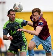 26 March 2016; Gary Shanahan, Galway United, in action against Dave Mulcahy, Bohemians. SSE Airtricity League Premier Division, Galway United v Bohemians. Eamonn Deacy Park, Galway. Picture credit: Stephen McCarthy / SPORTSFILE