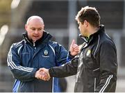 27 March 2016; Monaghan manager Malachy O'Rourke with Kerry manager Eamonn Fitzmaurice after the game. Allianz Football League Division 1 Round 6, Monaghan v Kerry. St Tiernach's Park, Clones, Co. Monaghan.  Picture credit: Stephen McCarthy / SPORTSFILE