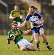 27 March 2016; Killian Young, Kerry, in action against Owen Duffy, Monaghan. Allianz Football League Division 1 Round 6, Monaghan v Kerry. St Tiernach's Park, Clones, Co. Monaghan. Picture credit: Philip Fitzpatrick / SPORTSFILE