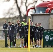 28 March 2016; Republic of Ireland players arriving for squad training. Republic of Ireland Squad Training. National Sports Campus, Abbotstown, Dublin. Picture credit: David Maher / SPORTSFILE