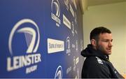 28 March 2016; Leinster's Fergus McFadden during a press conference. Leinster Rugby Press Conference. Leinster Rugby HQ, Belfield, Dublin. Picture credit: Stephen McCarthy / SPORTSFILE