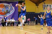 25 March 2010; Tomas Mitkus, Colaiste Einde, celebrates at the final whistle. U16C Boys - All-Ireland Schools League Finals 2010, Tallaght Community School, Dublin v Colaiste Einde, Galway, National Basketball Arena, Tallaght, Dublin. Picture credit: Matt Browne / SPORTSFILE