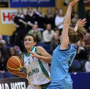 25 March 2010; Heather Murphy, St Mary's College, in action against Aisling Hennebry, Stella Maris Secondary School. U19C Girls - All-Ireland Schools League Finals 2010, St Mary's College, Arklow v Stella Maris Secondary School, Waterford, National Basketball Arena, Tallaght, Dublin. Picture credit: Brian Lawless / SPORTSFILE