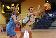 25 March 2010; Heather Murphy, St Mary's College, in action against Aisling Hennebry, Stella Maris Secondary School. U19C Girls - All-Ireland Schools League Finals 2010, St Mary's College, Arklow v Stella Maris Secondary School, Waterford, National Basketball Arena, Tallaght, Dublin. Picture credit: Brian Lawless / SPORTSFILE