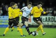 26 March 2010; Stephen Maher, Dundalk, in action against Ryan Guy and Stuart Byrne, right, St Patrick's Athletic. Airtricity League, Premier Division, Dundalk v St Patrick's Athletic, Oriel Park, Dundalk, Co. Louth. Photo by Sportsfile