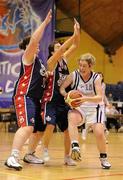 27 March 2010; Maura Guiney, Scruffy St Paul's, in action against Ellie Curran, left, and Sinead Boland, Oblate Dynamos. Basketball Ireland Women’s Division One Final, Oblate Dynamos, Dublin v Scruffy St Paul's, Killarney, Co. Kerry, National Basketball Arena, Tallaght, Dublin. Picture credit: Brendan Moran / SPORTSFILE