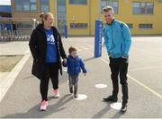 29 March 2016; Dublin footballer Jonny Cooper, with Andy Gaffney, aged 3, from Clonee, Meath, and Olga Morgan, Jump Autism Support, during activities at Jump Autism Support's Easter Camp, as part of the Gaelic Players Association’s support for World Autism Awareness Day on April 2nd and the Jump Autism Support group. Ongar Community Centre, Dublin. Picture credit: Piaras Ó Mídheach / SPORTSFILE