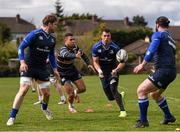 28 March 2016; Leinster's players, from left, Jamie Heaslip, Adam Byrne, Zane Kirchner and Mick McGrath during squad training. UCD, Belfield, Dublin. Picture credit: Stephen McCarthy / SPORTSFILE