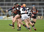 28 March 2016; Peter Casey, Ard Scoil Ris, Limerick, in action against Darren Mullen, St. Kiernan's College, Kilkenny. Masita GAA All Ireland Post Primary Schools Croke Cup Final, Ard Scoil Ris, Limerick v St Kieran's College, Kilkenny. Semple Stadium, Thurles, Co. Tipperary. Photo by Sportsfile