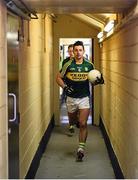 27 March 2016; Kerry captain Aidan O'Mahony leads his side out ahead of the game. Allianz Football League Division 1 Round 6, Monaghan v Kerry. St Tiernach's Park, Clones, Co. Monaghan.  Picture credit: Stephen McCarthy / SPORTSFILE