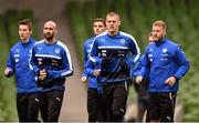 28 March 2016; Slovakia's Martin Skrtel, second from right, during squad training. Slovakia Squad Training. Aviva Stadium, Lansdowne Road, Dublin. Picture credit: David Maher / SPORTSFILE
