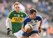 27 March 2016; Ryan Wylie, Monaghan, in action against Darran O'Sullivan, Kerry. Allianz Football League Division 1 Round 6, Monaghan v Kerry. St Tiernach's Park, Clones, Co. Monaghan.  Picture credit: Stephen McCarthy / SPORTSFILE