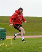 29 March 2016; Munster's Peter O'Mahony trains separate from team-mates during squad training. Munster Rugby Squad Training and Press Conference. University of Limerick, Limerick. Picture credit: Diarmuid Greene / SPORTSFILE