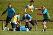29 March 2016; Munster's Keith Earls in action against Duncan Casey, Sean McCarthy, and John Ryan during squad training. Munster Rugby Squad Training and Press Conference. University of Limerick, Limerick. Picture credit: Diarmuid Greene / SPORTSFILE