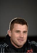 29 March 2016; Munster's CJ Stander speaking during a press conference. Munster Rugby Squad Training and Press Conference. Castletroy Park Hotel, Limerick. Picture credit: Diarmuid Greene / SPORTSFILE