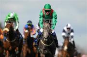 28 March 2010; Hazarafa, with Fran Berry up, on the way to winning The Irish Stallion Farms European Breeders Fund Fillies Maiden. Leopardstown Racecourse, Dublin. Photo by Sportsfile