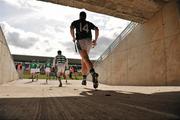 28 March 2010; Limerick players run out from their dressing room for the start of the game against Offaly. Allianz GAA Hurling National League, Division 1, Round 5, Offaly v Limerick, O'Connor Park, Tullamore, Co. Offaly. Picture credit: David Maher / SPORTSFILE